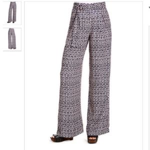 Jessica Simpson Blue White Pink Plazzo High Waisted Trouser Pants Sz XS